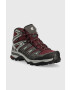 Salomon pantofi X Ultra Pioneer Mid GTX femei culoarea bordo - Pled.ro