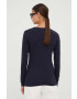 Samsoe Samsoe longsleeve femei culoarea albastru marin - Pled.ro