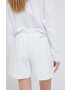 Save The Duck pantaloni scurti din bumbac culoarea alb neted high waist - Pled.ro