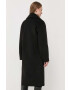 Silvian Heach palton femei culoarea negru de tranzitie oversize - Pled.ro