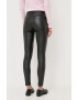 Silvian Heach pantaloni femei culoarea negru mulata high waist - Pled.ro