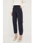 Silvian Heach pantaloni femei culoarea albastru marin mulata high waist - Pled.ro