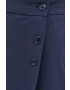 Silvian Heach pantaloni scurti femei culoarea albastru marin neted high waist - Pled.ro