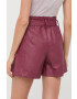 Silvian Heach pantaloni scurti femei culoarea roz neted high waist - Pled.ro