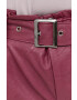 Silvian Heach pantaloni scurti femei culoarea roz neted high waist - Pled.ro