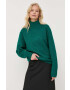 Silvian Heach pulover femei culoarea turcoaz cu turtleneck - Pled.ro