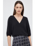 Sisley bluza femei culoarea negru neted - Pled.ro