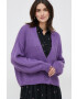 Sisley cardigan din amestec de lana femei culoarea violet light - Pled.ro