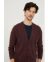 Sisley cardigan din bumbac barbati culoarea bordo - Pled.ro