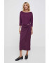 Sisley fusta culoarea violet midi drept - Pled.ro