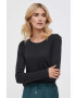 Sisley longsleeve femei culoarea negru - Pled.ro