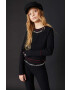 Sisley longsleeve copii culoarea negru - Pled.ro