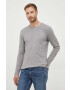 Sisley longsleeve din bumbac culoarea gri neted - Pled.ro