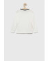 Sisley longsleeve din bumbac pentru copii culoarea alb cu imprimeu - Pled.ro