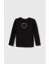 Sisley longsleeve din bumbac pentru copii culoarea negru - Pled.ro