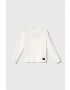 Sisley longsleeve din bumbac pentru copii culoarea alb - Pled.ro