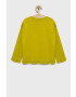 Sisley longsleeve din bumbac pentru copii culoarea verde neted - Pled.ro