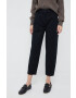 Sisley pantaloni femei culoarea negru drept high waist - Pled.ro