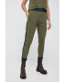 Sisley pantaloni femei culoarea verde drept high waist - Pled.ro