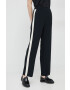 Sisley pantaloni femei culoarea negru drept high waist - Pled.ro