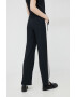 Sisley pantaloni femei culoarea negru drept high waist - Pled.ro