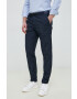 Sisley pantaloni barbati culoarea albastru marin drept - Pled.ro