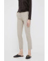 Sisley pantaloni femei culoarea bej drept medium waist - Pled.ro