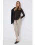 Sisley pantaloni femei culoarea bej drept medium waist - Pled.ro