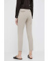 Sisley pantaloni femei culoarea bej drept medium waist - Pled.ro