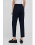 Sisley pantaloni femei culoarea albastru marin fason tigareta high waist - Pled.ro