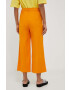 Sisley pantaloni femei culoarea portocaliu lat high waist - Pled.ro