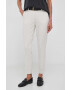 Sisley pantaloni femei culoarea bej drept high waist - Pled.ro