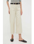 Sisley pantaloni femei culoarea albastru marin mulata high waist - Pled.ro