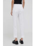 Sisley pantaloni femei culoarea alb fason tigareta high waist - Pled.ro