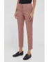 Sisley pantaloni femei culoarea roz mulata high waist - Pled.ro