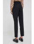 Sisley pantaloni femei culoarea negru drept medium waist - Pled.ro