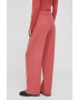 Sisley pantaloni femei culoarea roz lat high waist - Pled.ro