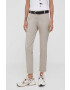 Sisley pantaloni femei culoarea bej mulata high waist - Pled.ro