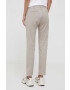 Sisley pantaloni femei culoarea bej mulata high waist - Pled.ro