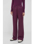 Sisley pantaloni femei culoarea violet lat high waist - Pled.ro