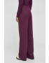 Sisley pantaloni femei culoarea violet lat high waist - Pled.ro