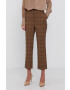 Sisley Pantaloni femei culoarea maro model drept high waist - Pled.ro