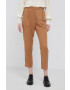 Sisley Pantaloni femei culoarea maro model drept high waist - Pled.ro