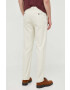 Sisley pantaloni de bumbac culoarea bej fason cargo high waist - Pled.ro