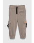 Sisley pantaloni de trening din bumbac pentru copii culoarea maro neted - Pled.ro