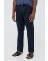 Sisley pantaloni din in culoarea albastru marin drept - Pled.ro