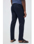 Sisley pantaloni din in culoarea albastru marin drept - Pled.ro