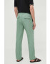 Sisley pantaloni din in culoarea verde - Pled.ro