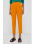 Sisley pantaloni din in culoarea portocaliu fason tigareta high waist - Pled.ro