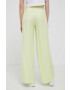 Sisley pantaloni din in culoarea galben lat high waist - Pled.ro